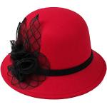 Chapeaux en feutre rouges en feutre Tailles uniques look fashion pour femme 