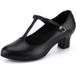 Chaussures de danse noires en daim respirantes Pointure 39 avec un talon jusqu'à 3cm classiques pour femme en promo 