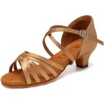 Chaussures de tango beiges en tissu respirantes à bouts ouverts Pointure 37,5 classiques pour fille 