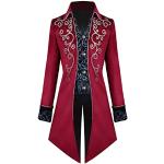 Vestes de costume Yming rouges en velours avec broderie Taille M look médiéval pour homme 