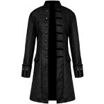 Vestes vintage Yming noires en satin à col montant Taille S steampunk pour homme 