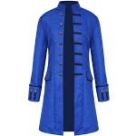 Vestes vintage Yming bleues en daim à manches longues Taille XL steampunk pour homme 