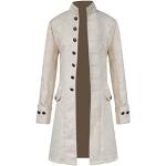 Vestes vintage Yming blanches en velours à manches longues Taille S steampunk pour homme 