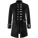 Manteaux gothiques de mariage Yming noirs en velours Taille XL look médiéval pour homme 