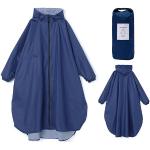 Capes de pluie bleus foncé imperméables coupe-vents à capuche à manches longues Tailles uniques tall look fashion pour femme 