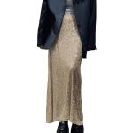 Jupes en jean longues beiges à motif tie-dye en velours à volants à motif Afrique midi Taille M look fashion pour femme 