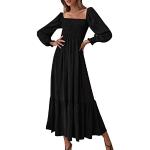Robes longues bohèmes de mariée noires à fleurs en velours à sequins longues à manches longues Taille XXL plus size style bohème pour femme 