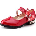 Chaussons ballerines rouges en caoutchouc à paillettes à motif papillons à boucles Pointure 31 look casual pour fille 