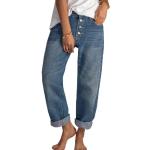 Pantalons taille haute bleus en denim stretch Taille XL plus size look streetwear pour femme 
