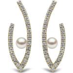 Boucles d'oreilles en perles en or jaune à perles 18 carats avec certificat d'authenticité pour femme 