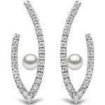 Boucles d'oreilles argentées en or blanc à perles en argent 18 carats avec certificat d'authenticité pour femme 