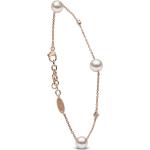 Bracelets de perles roses en or rose à perles 18 carats avec certificat d'authenticité pour femme 