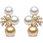 Boucles d'oreilles pendantes en or jaune à perles à motif animaux 18 carats pour femme 