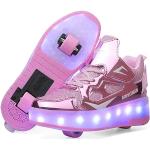 Chaussures de skate  roses lumineuses Pointure 29 look fashion pour enfant en promo 