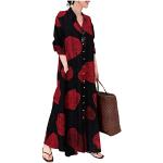 Robes de cocktail de printemps rouges à manches longues Taille 5 XL look casual pour femme 