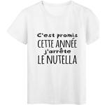 Youdesign T-Shirt imprimé citation humour C'est promis cette année j'arrete le nutella ref 2724 Fabriqué en France - M