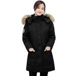 Parkas militaires Youjia noires en fausse fourrure à capuche mi-longues Taille 3 XL look militaire pour femme 