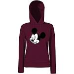 Sweats rouge bordeaux à logo en lycra Mickey Mouse Club à capuche Taille S look fashion pour femme 