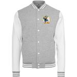 Youth Designz Veste d'université brodée pour homme avec logo Donald Duck, Blanc/gris, S