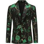 Blazers verts à fleurs à motif fleurs Taille L look fashion pour homme 