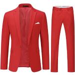 Pantalons de costume de mariage rouges Taille 3 XL look fashion pour homme 