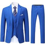 Costumes trois pièces de mariage bleu roi Taille XS look business pour homme 