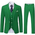 Costumes trois pièces de mariage verts Taille 3 XL look business pour homme 