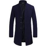 Manteaux en laine bleu marine à col montant Taille M look fashion pour homme en promo 