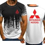 YPFXQ T-Shirts à Manches Courtes dégradés pour Hommes T-Shirts de Sport imprimés Mitsubishi T-Shirts de Sport à la Mode sous-vêtements décontractés Ados Chemises à col Rond-A ||S