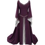 Chemises de nuit longues violettes Taille M look médiéval pour femme 