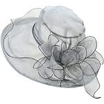 Chapeaux de mariage gris en organza 59 cm Tailles uniques look fashion pour femme 