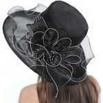 Chapeaux de mariage noirs en organza à volants 59 cm Tailles uniques look fashion pour femme en promo 