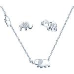 Pendentifs en diamant de mariage argentés en argent à clous à motif éléphants look fashion pour femme 