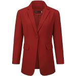 Vestes de costume rouge bordeaux à manches longues Taille XL look fashion pour femme 