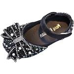 Sandales noires en cuir synthétique à paillettes à motif papillons en cuir Pointure 22 look fashion pour femme 