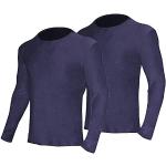 Sous-vêtements de ski d'hiver bleu marine en polyester à manches longues en lot de 2 Taille 3 XL look fashion pour homme 