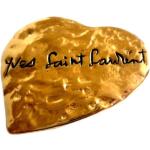 Yves Saint Laurent ' Authentique Vintage Gold Plated Heart Love Brooch/Pendentif - Logo Monogram