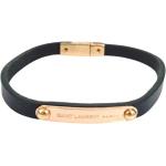 Bracelets breloques de créateur Saint Laurent Paris noirs en cuir seconde main look vintage pour femme 
