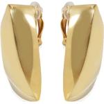 Boucles d'oreilles triangle de créateur Saint Laurent Paris jaunes en métal seconde main look vintage 