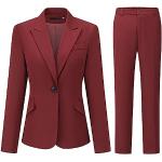 Tailleurs pantalon de printemps rouge bordeaux Taille XS look business pour femme 
