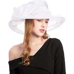 Chapeaux Fedora de mariage blancs en feutre à volants Tailles uniques look fashion pour femme 
