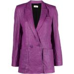 Vestes en cuir Zadig & Voltaire violet lavande à effet froissé en cuir à motif fleurs à manches longues Taille XS pour femme 