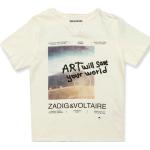T-shirts à col rond Zadig & Voltaire beiges Taille 8 ans pour fille de la boutique en ligne Miinto.fr 