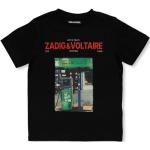 T-shirts à col rond Zadig & Voltaire noirs Taille 8 ans pour fille de la boutique en ligne Miinto.fr 