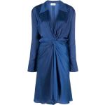 Robes Zadig & Voltaire bleu roi à manches longues éco-responsable mi-longues à manches longues à col en V pour femme en promo 