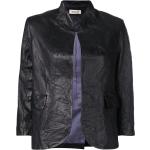 Vestes en cuir Zadig & Voltaire noires à effet froissé à manches trois-quart à col montant Taille XS pour femme 