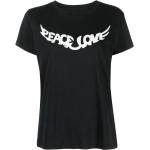 T-shirts à imprimés Zadig & Voltaire noirs en jersey à manches courtes à col rond pour femme 
