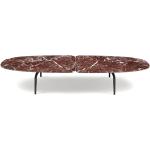ZANOTTA table basse GRAPHIUM 681 (rouge Lepanto 140x60 cm - Marbre et acier verni noir)