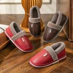 Chaussons peluche rouges Pointure 50 look casual pour homme 
