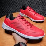 Chaussures d'athlétisme rouges en cuir plus size look fashion pour femme 